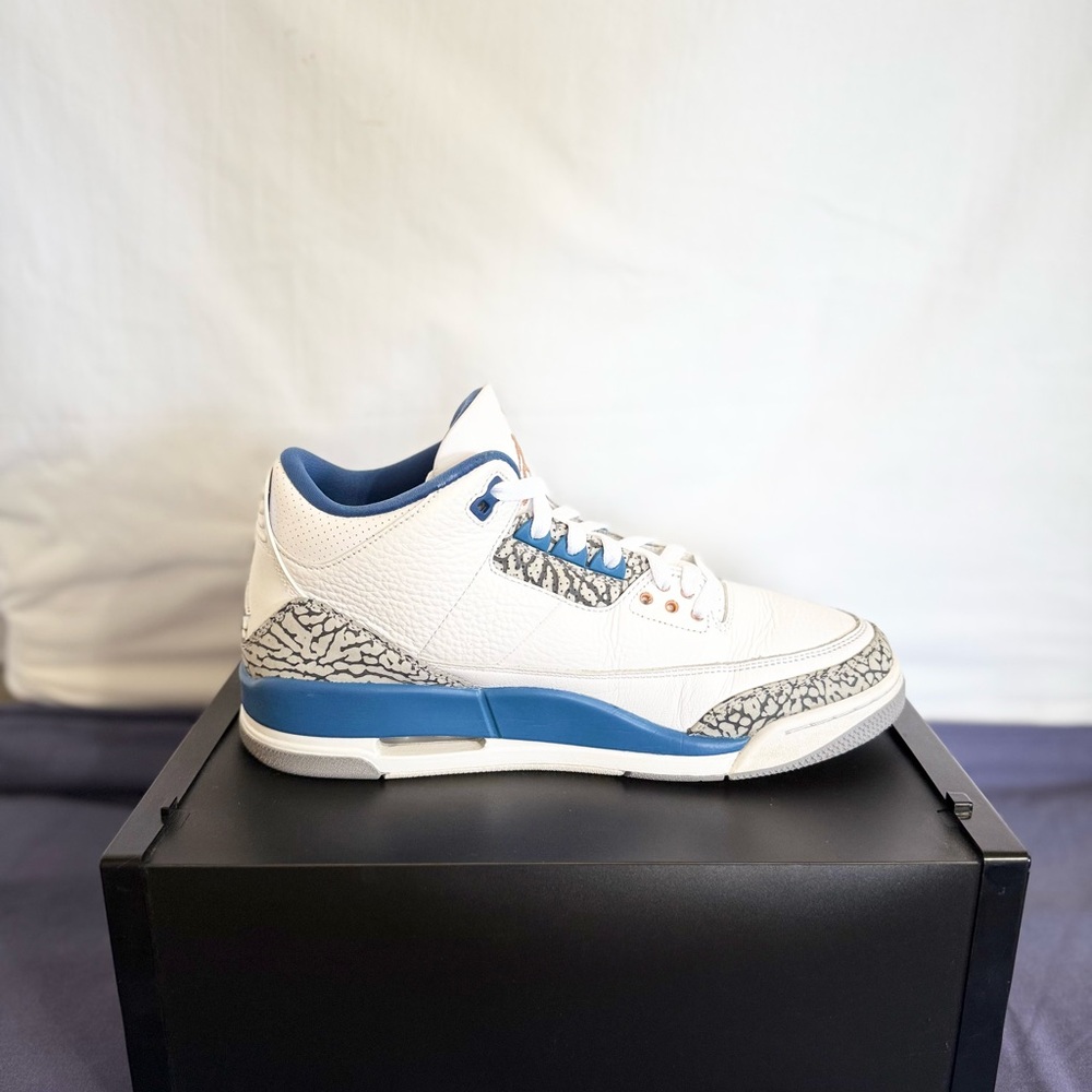 AUTHENTIC Jordan 3 Retro Wizards size 10 CT8532-148 2023 PRE-OWNED - Picture 7 of 8